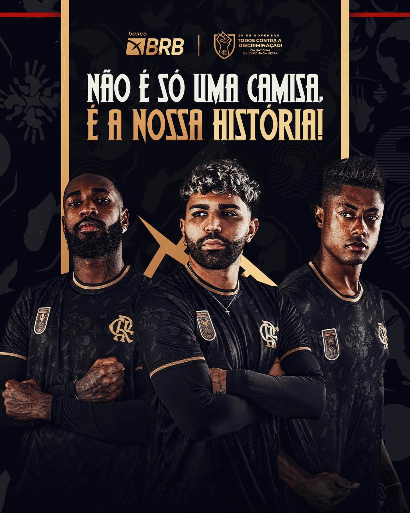 Flamengo camisa antirracista pela Consciência Negra 2023